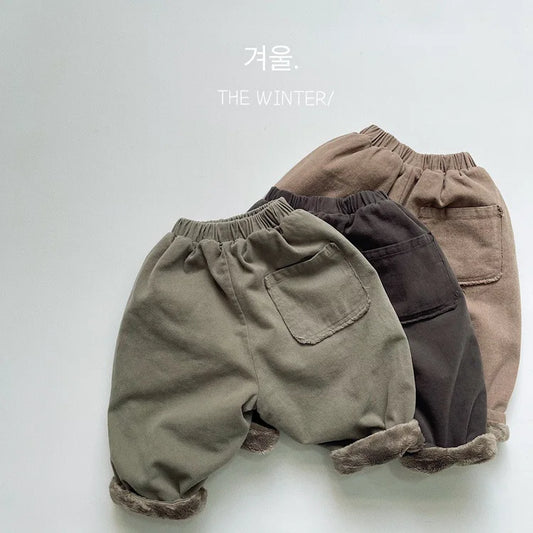 ロングパンツ・スウェットパンツ キッズパンツ 裏ファーフリース ルーズパンツ シンプル ベーシック 無地 3カラー ボーイズ 男の子 子供服