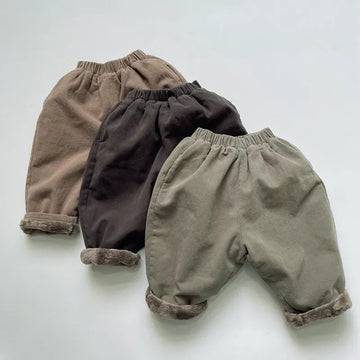 ロングパンツ・スウェットパンツ キッズパンツ 裏ファーフリース ルーズパンツ シンプル ベーシック 無地 3カラー ボーイズ 男の子 子供服