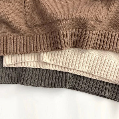 ニット・セーター キッズフーディ ニットセーター フード付き ルーズプルオーバー ベージュ コーヒー グレー 3カラー ユニセックス 男の子 女の子 子供服