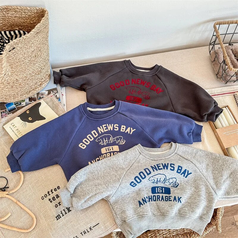 トレーナー・フーディ キッズスウェットシャツ トレーナー カレッジトレーナー しろくまプリント グレー ブルー 3カラー ボーイズ 男の子 子供服