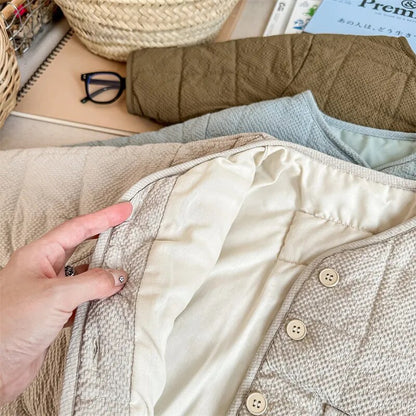 ショートコート・ジャケット・ジャンパー キッズ キルティングジャケット ショートコート ジャンパー ベージュ スカイブルー アーミーグリーン 3カラー ユニセックス 男の子 女の子 子供服