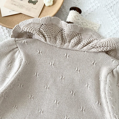 ニット・セーター キッズ ニット フリルカラー セーター トップス 3カラー ガールズ