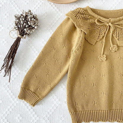 ニット・セーター キッズ ニット フリルカラー セーター トップス 3カラー ガールズ