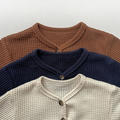 カーディガン・パーカー ベビーカーディガン ワッフル シンプルベーシック カーディガンジャケット 3カラー【mh0004153】