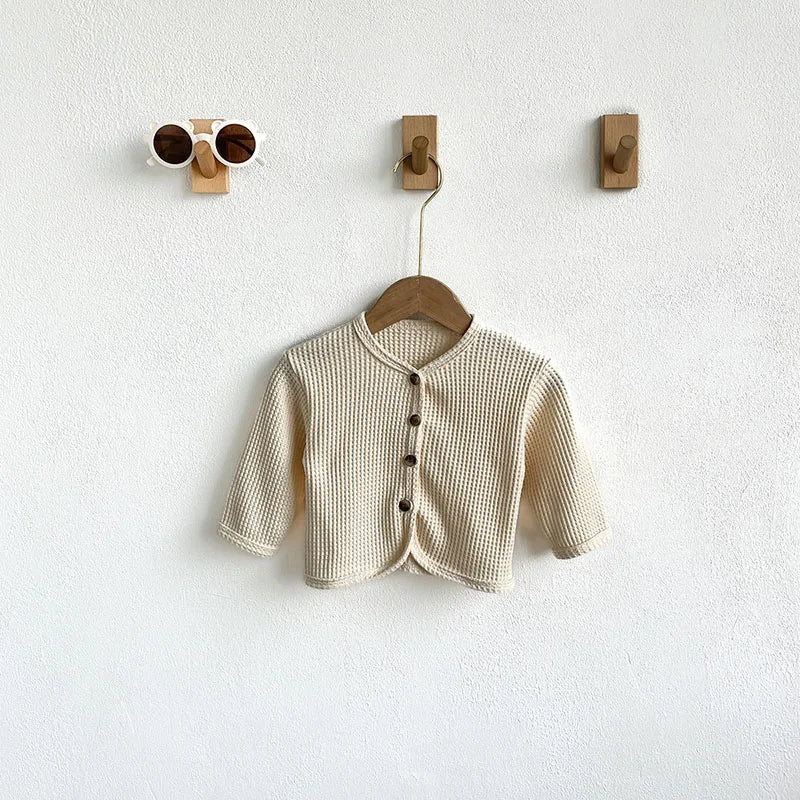 カーディガン・パーカー ベビーカーディガン ワッフル シンプルベーシック カーディガンジャケット 3カラー【mh0004153】