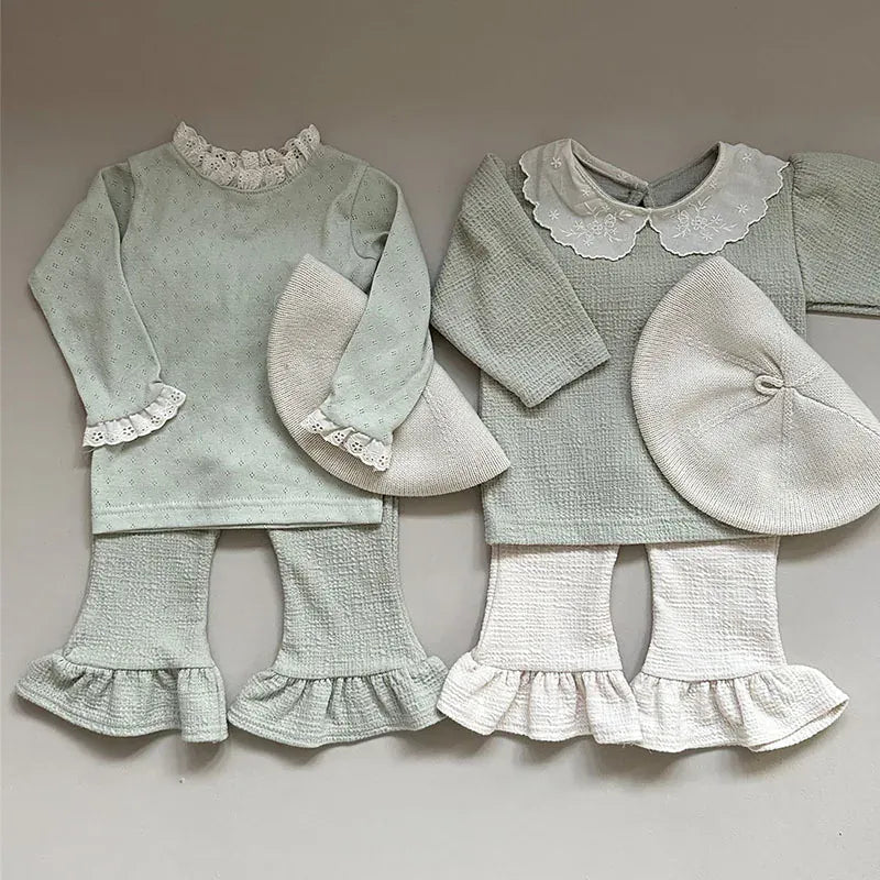 ロングパンツ・スウェットパンツ ベビーパンツ フリルフレアパンツ ブーツカット ロングパンツ 3カラー【mh0004807】