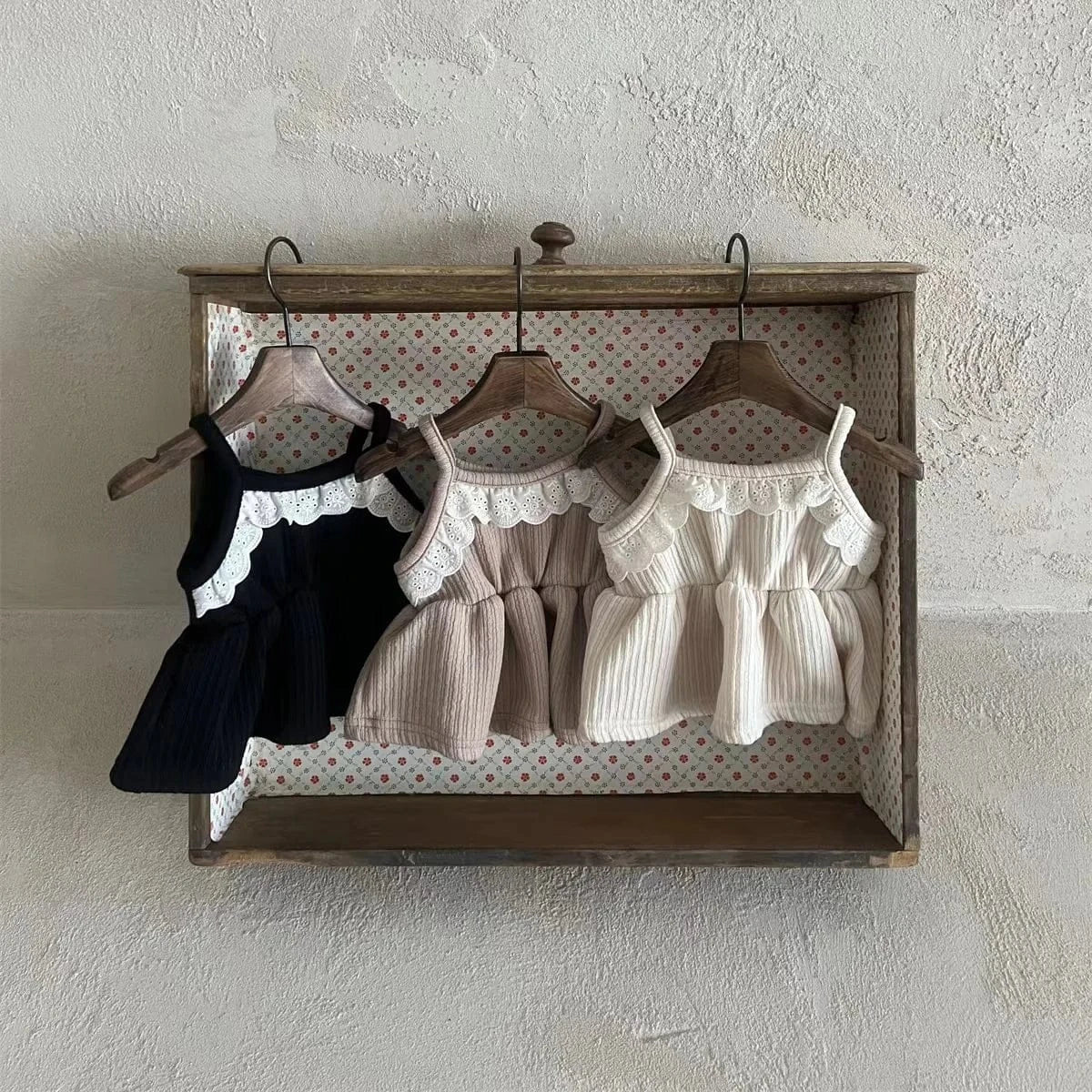 ノースリーブワンピース ベビーワンピース キャミソールレースペプラムチュニック キャミワンピ ミニワンピ 3カラー【mh0005735】