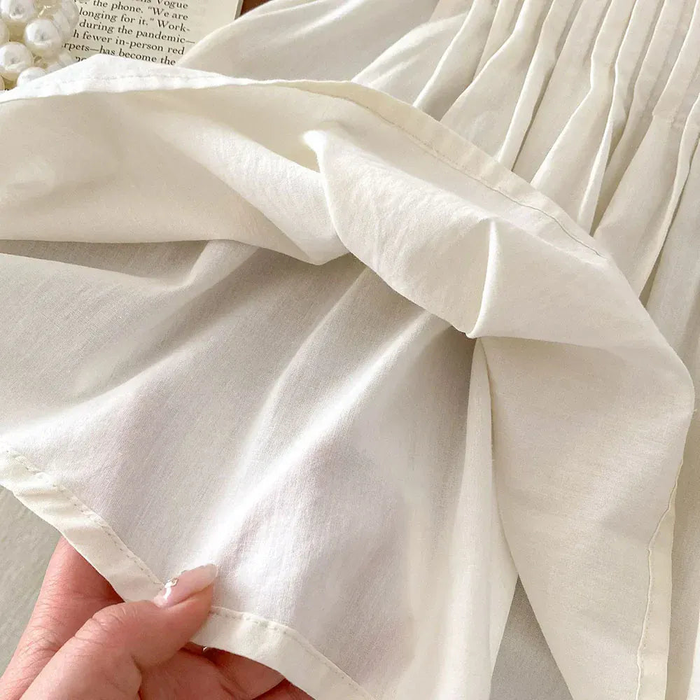 半袖ワンピース キッズワンピース フリルスリーブ ピンタック サマードレス 3カラー【mh0005895】