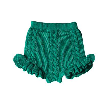 ブルマパンツ キッズパンツ ニットフリル ブルマパンツ 3カラー【mh0005950】