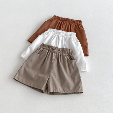 ハーフパンツ・ショートパンツ ベビーキッズパンツ ルーズショートパンツ シンプルベーシック 3カラー【mh0006241】