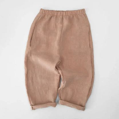 ロングパンツ・スウェットパンツ キッズパンツ コットンリネン ルーズパンツ シンプルベーシック 3カラー【mh0006286】