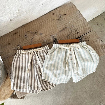 ハーフパンツ・ショートパンツ キッズパンツ ストライプ サマーショートパンツ 3カラー【mh0006329】