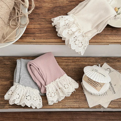 レギンスパンツ ベビーパンツ ボリューム裾レースレギンスパンツ 3カラー【mh0007205】