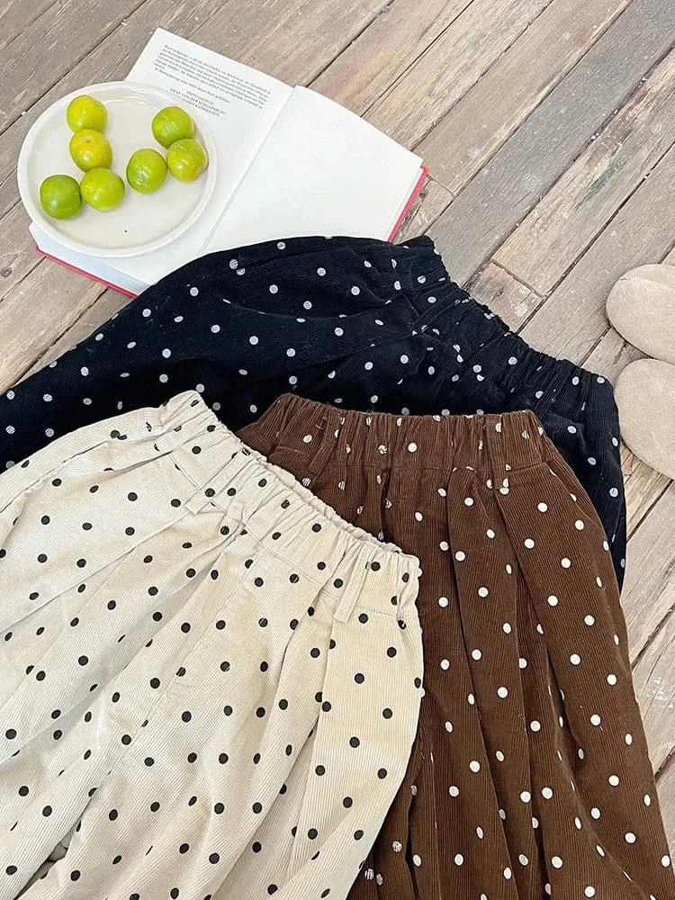 ロングパンツ・スウェットパンツ キッズパンツ 水玉ドットルーズロングパンツ 3カラー【mh0007335】