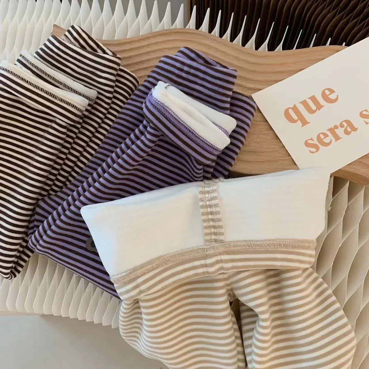 レギンスパンツ ベビーパンツ ベアくま膝パッチボーダー裏ボアフリースレギンスパンツ 3カラー【mh0007470】