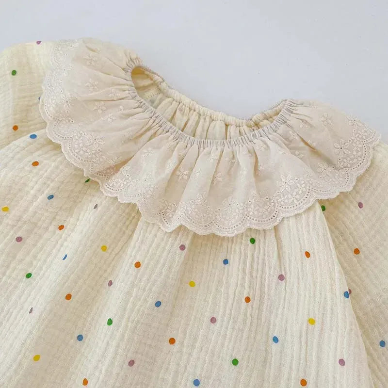 長袖パジャマ ベビーキッズパジャマ プリント柄ラッフルフリル襟長袖ブラウス+ロングパンツ 3デザイン【mh0007481】