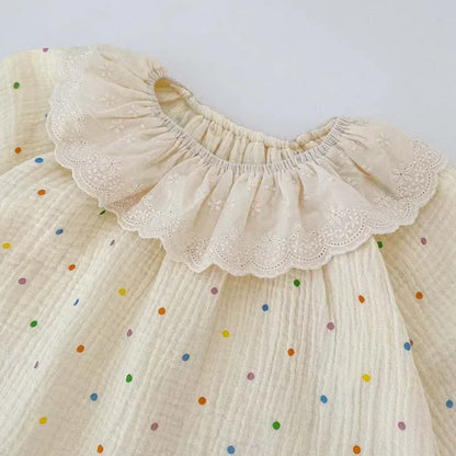 長袖パジャマ ベビーキッズパジャマ プリント柄ラッフルフリル襟長袖ブラウス+ロングパンツ 3デザイン【mh0007481】