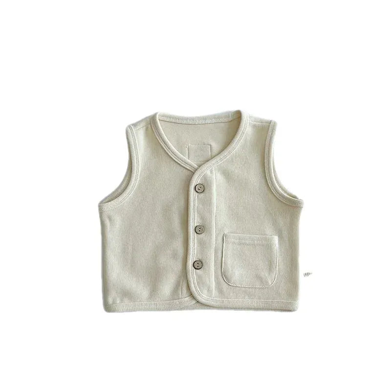 ベスト キッズベスト シンプル前あきベストトップス 3カラー【mh0007494】