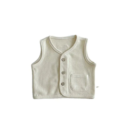 ベスト キッズベスト シンプル前あきベストトップス 3カラー【mh0007494】