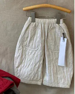 ロングパンツ・スウェットパンツ キッズパンツ 裏フリースストライプワイドルーズ防寒ロングパンツ 3カラー【mh0007553】