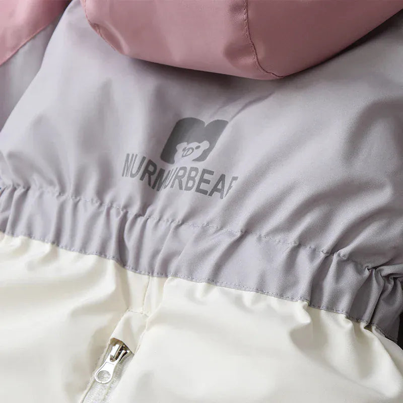 アウタージャンプスーツ キッズスキーウェア パッチワークフーディ防寒ジャンプスーツつなぎ スポーツウェア 3カラー【mh0007611】