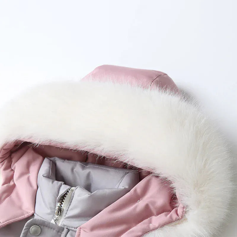 アウタージャンプスーツ キッズスキーウェア パッチワークフーディ防寒ジャンプスーツつなぎ スポーツウェア 3カラー【mh0007611】