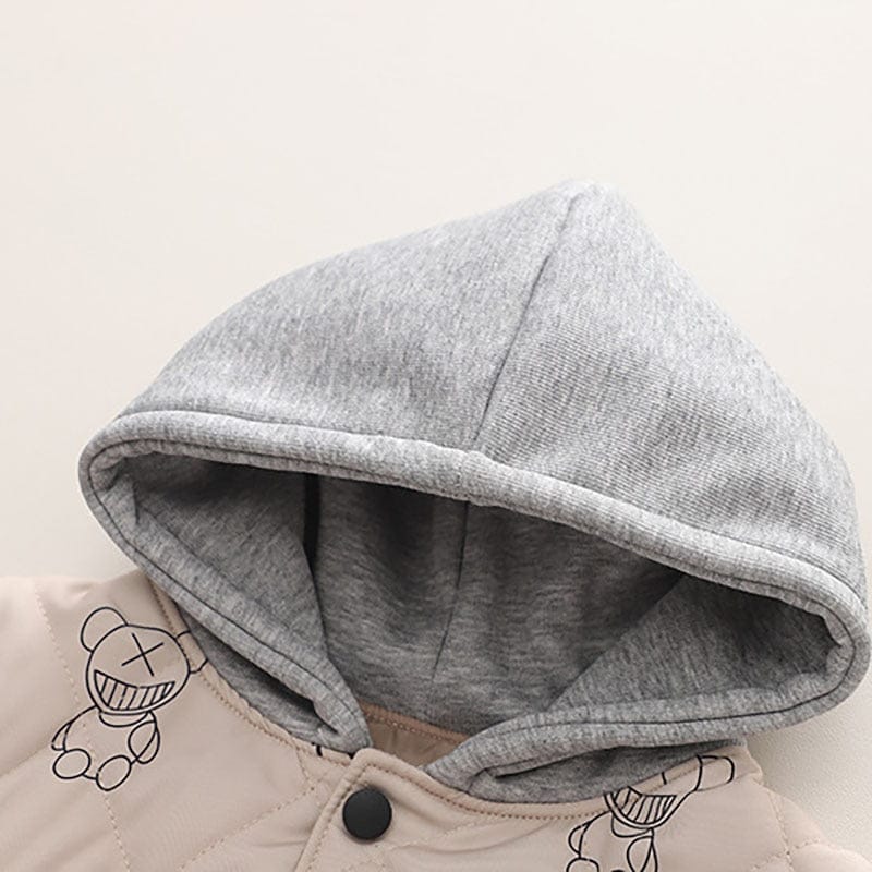 長袖セットアップ キッズ服 3点セット キルティング フーディジャケット ハイネックTシャツ 裏フリース ロングパンツ セットアップ 長袖 プリントロゴ 2色 男の子
