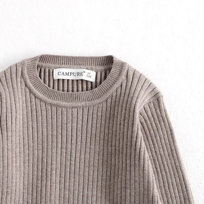 長袖セットアップ ベビーキッズセットアップ 3点セット 長袖パジャマセット 長袖リブTシャツ+ハイウェストリブパンツ+ニットキャップ帽子【mh0008504】