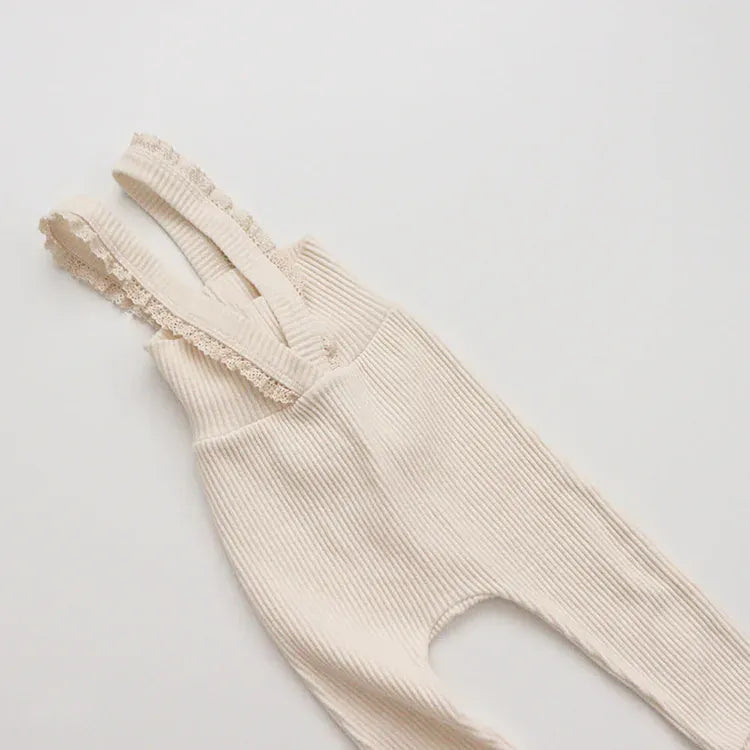 サロペットパンツ・サスペンダーパンツ ベビーパンツ レースフリル サスペンダーレギンスパンツ サロペット 4カラー