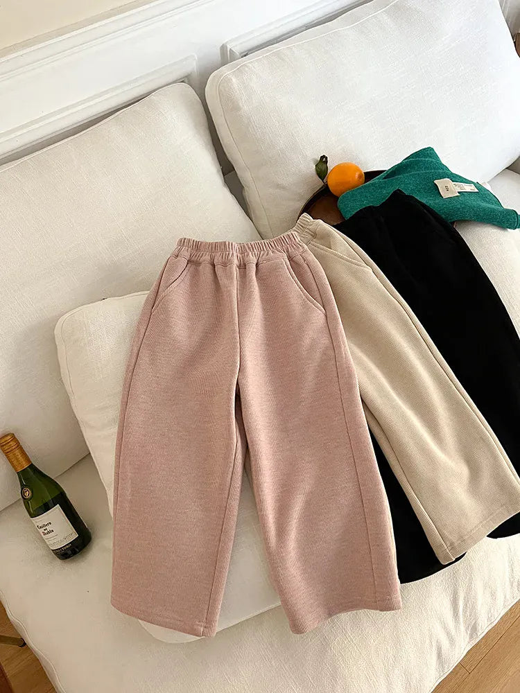 ロングパンツ・スウェットパンツ キッズパンツ コーデュロイ 裏フリース ストレートパンツ 4カラー