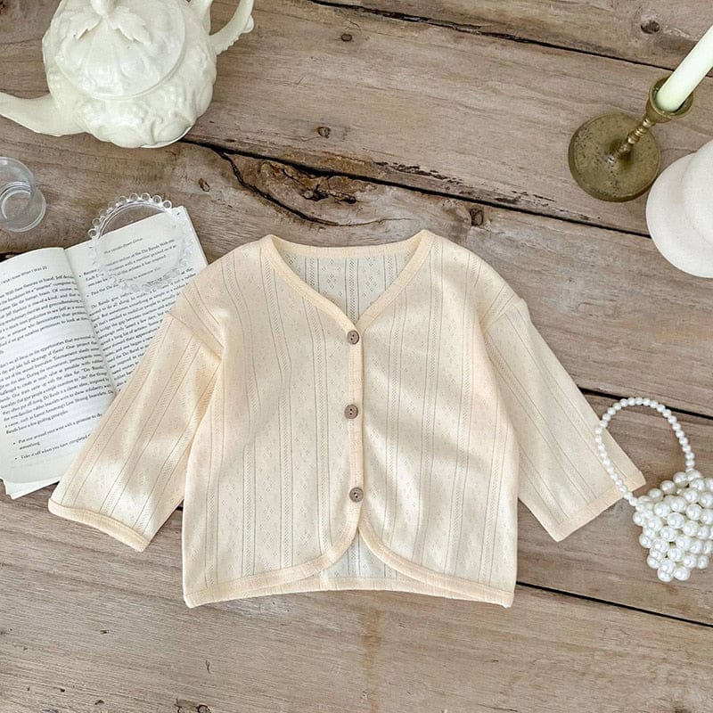 カーディガン・パーカー ベビー サマー レース ニット カーディガン 日除け 冷房対策 薄手 4カラー ユニセックス