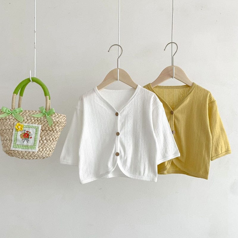 カーディガン・パーカー ベビー サマー レース ニット カーディガン 日除け 冷房対策 薄手 4カラー ユニセックス