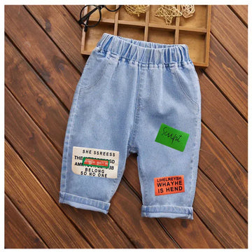 デニムパンツ キッズジュニアパンツ デニム クロップドパンツ ダメージ パッチワーク ジーンズ 4デザイン【mh0005772】