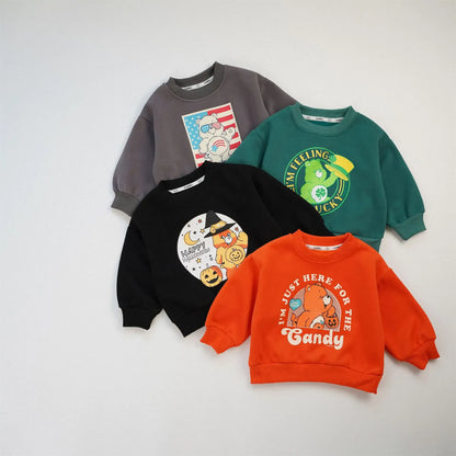 トレーナー・フーディ キッズトップス くまベアプリント長袖スウェットトレーナー 4カラー【mh0006961】