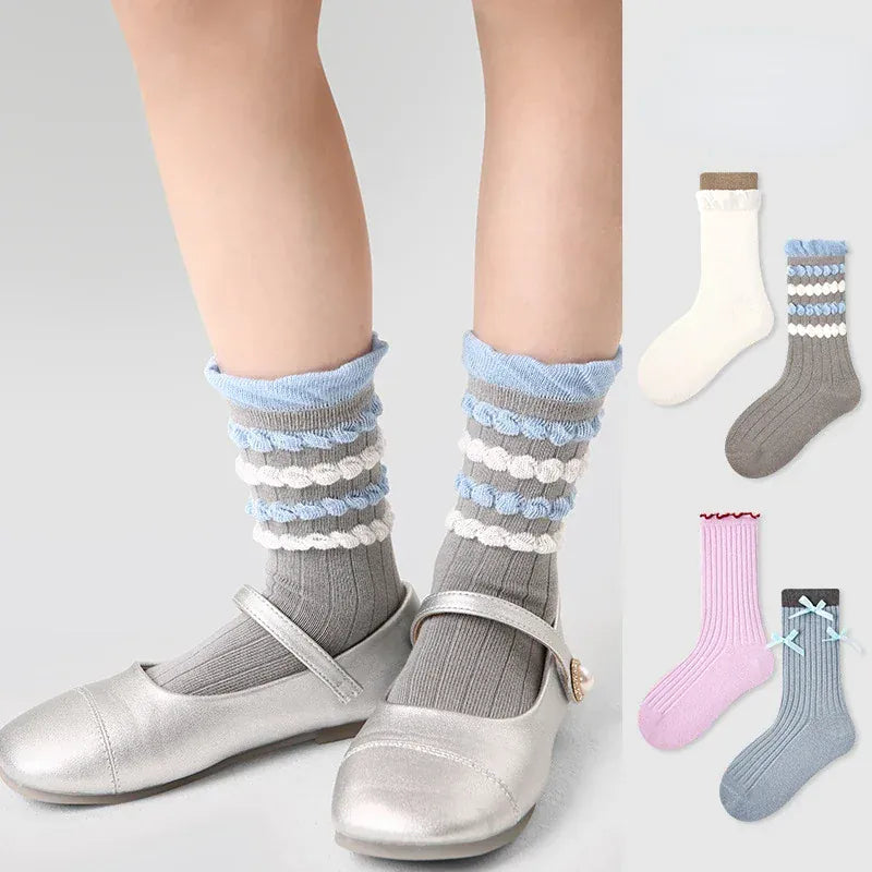 ベビー用靴下・タイツ キッズソックス 靴下4足セット カラフルミドル丈カジュアルソックスセット【mh0007350】