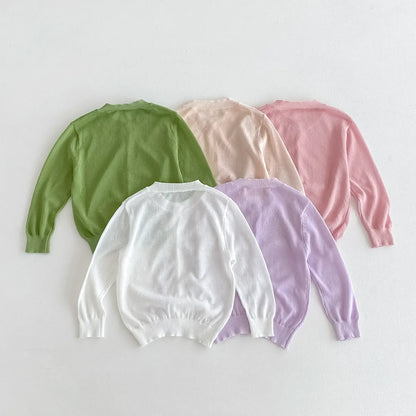 カーディガン・パーカー キッズカーディガン サマーカーディガンジャケット 薄手 シンプルベーシック 日除け クーラー冷房対策 5カラー