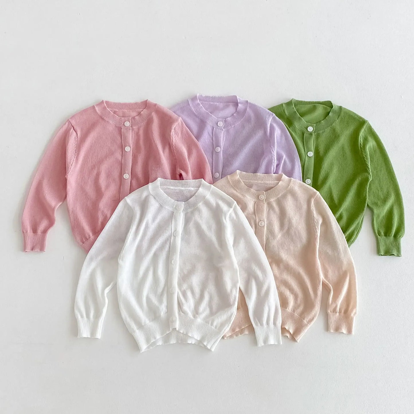 カーディガン・パーカー キッズカーディガン サマーカーディガンジャケット 薄手 シンプルベーシック 日除け クーラー冷房対策 5カラー