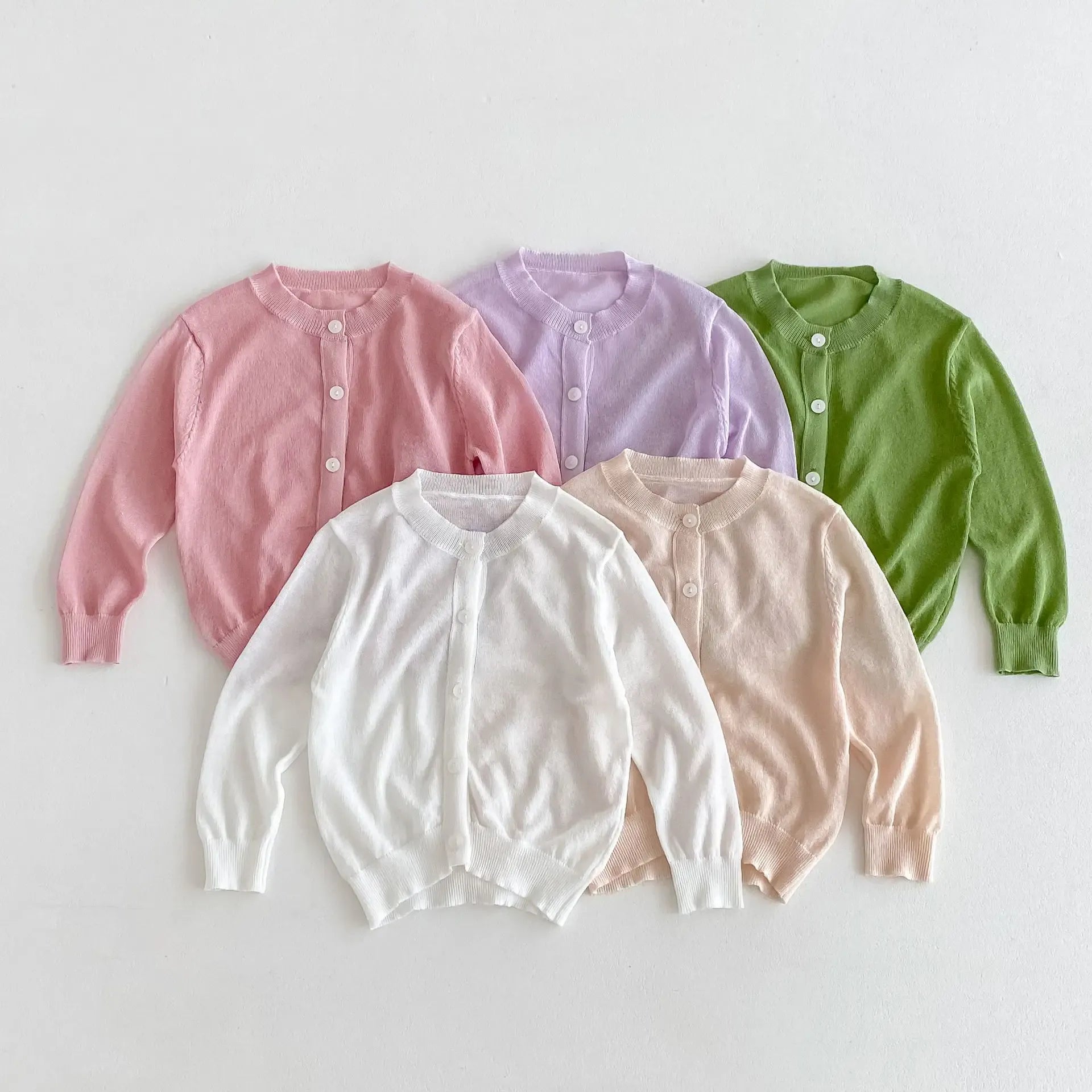 カーディガン・パーカー キッズカーディガン サマーカーディガンジャケット 薄手 シンプルベーシック 日除け クーラー冷房対策 5カラー
