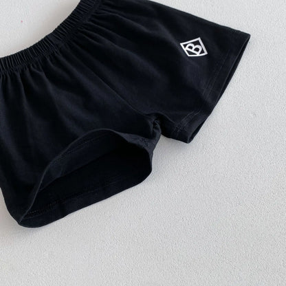 ハーフパンツ・ショートパンツ キッズパンツ ルーズショートパンツ ワンポイントロゴプリント 5カラー