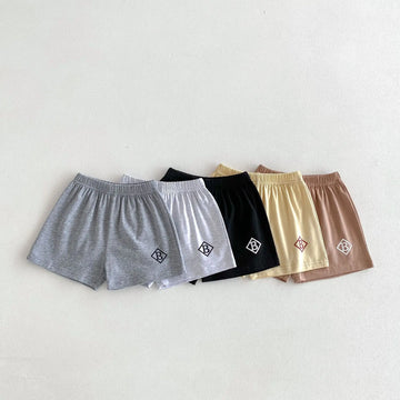 ハーフパンツ・ショートパンツ キッズパンツ ルーズショートパンツ ワンポイントロゴプリント 5カラー