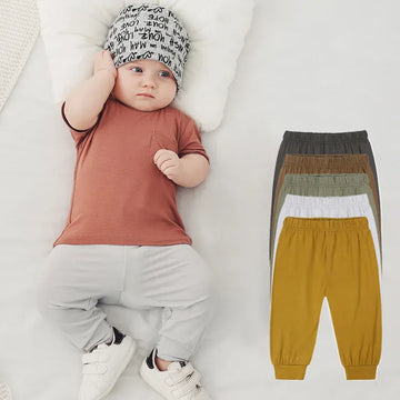 ロングパンツ・スウェットパンツ ベビーパンツ 薄手ロングルーズパンツ 無地シンプルベーシック 5カラー