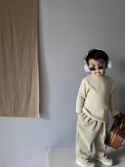 ニット・セーター キッズトップス ハイネックセーター ボトルネックカットソー シンプルベーシック 5カラー