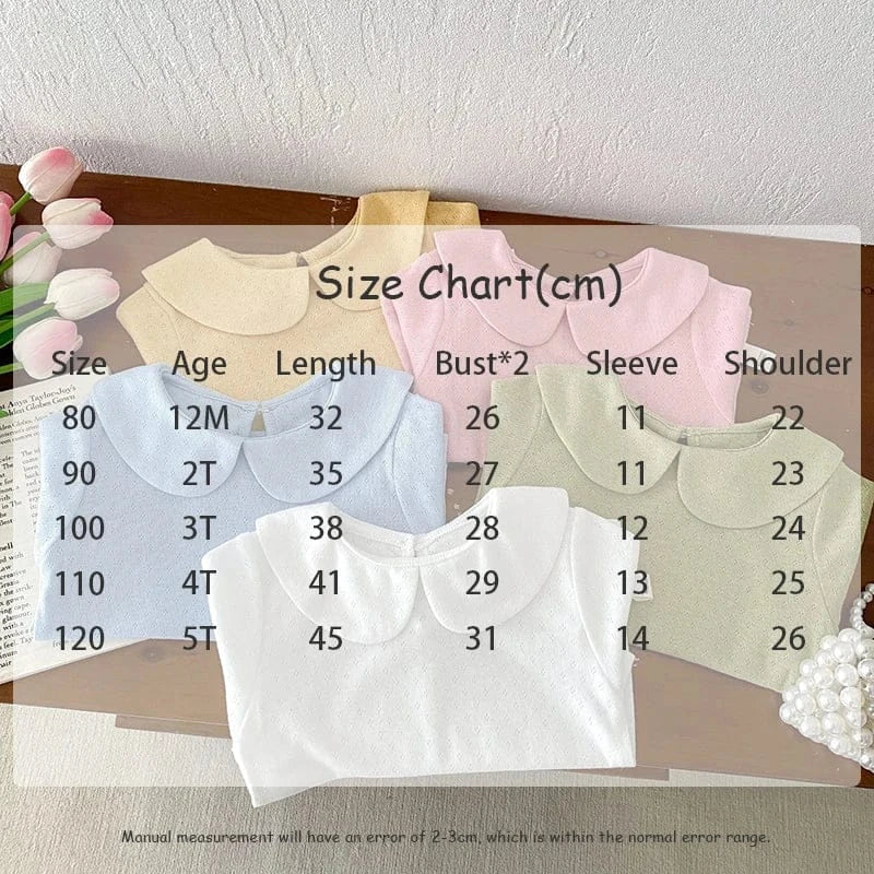 半袖シャツ・ブラウス キッズトップス 丸襟ブラウス シンプルベーシック 5カラー【mh0005329】