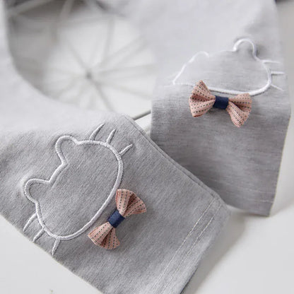 レギンスパンツ キッズパンツ レギンスパンツ ねこキャットリボン刺繍 スパッツ 5カラー【mh0006451】