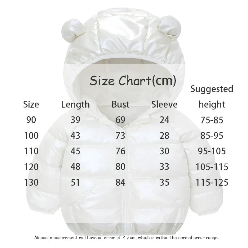 ショートコート・ジャケット・ジャンパー キッズアウター くま耳フーディ中綿キルティングシャイニーダウンジャケット メタリック5カラー【mh0007677】