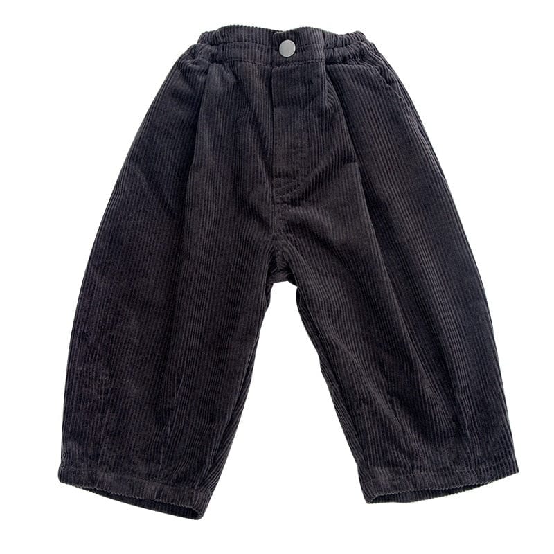 ロングパンツ・スウェットパンツ キッズ コーデュロイ ルーズ パンツ ホワイト ダークグレー ユニセックス 6924