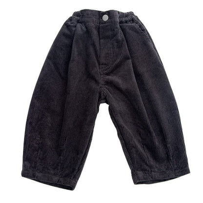 ロングパンツ・スウェットパンツ キッズ コーデュロイ ルーズ パンツ ホワイト ダークグレー ユニセックス 6924