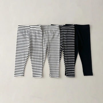 レギンスパンツ キッズレギンス 無地 ボーダー レギンスパンツ シンプルベーシック 7カラー