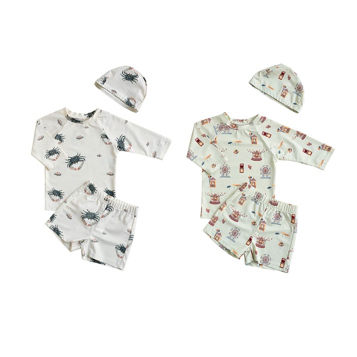 ベビー用水着 ボーイズ水着 7分丈セパレートスイムウェア ラッシュガード【mh0009301】