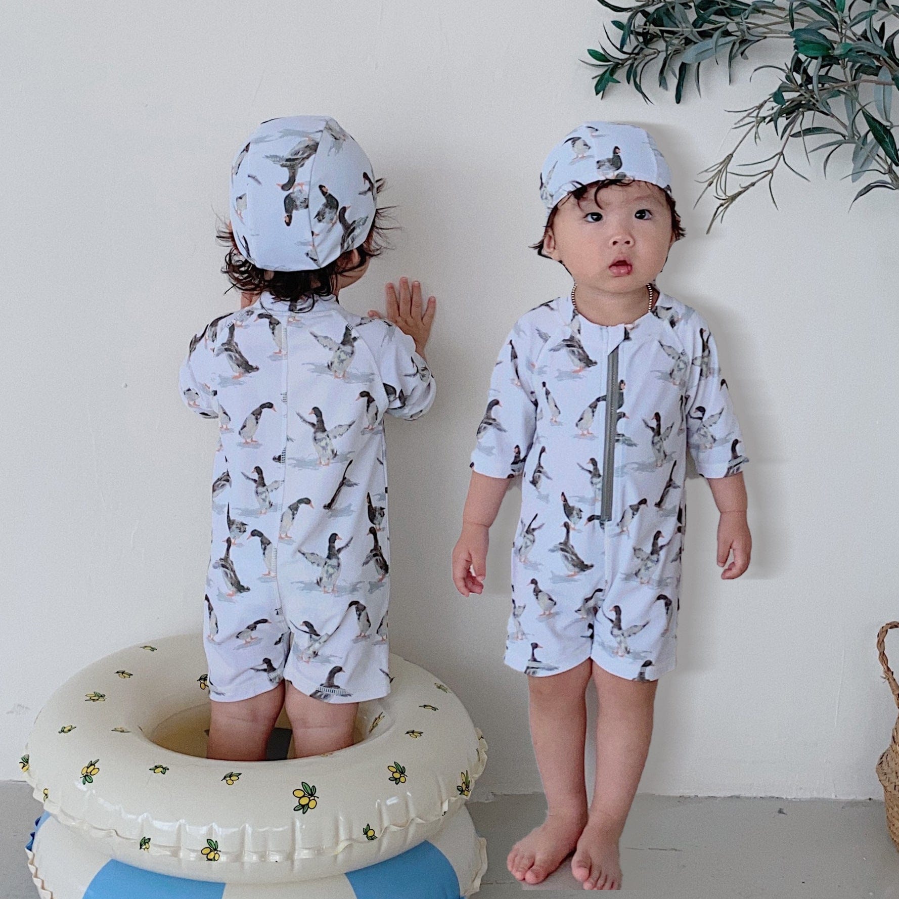 ベビー用水着 ボーイズ水着 7分丈つなぎスイムウェア ラッシュガード【mh0009303】